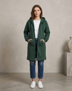Bluza kangurka z kapturem - Długa - Zielona